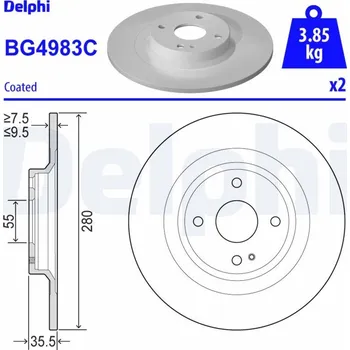Brzdový kotouč Brzdový kotouč DELPHI BG4983C