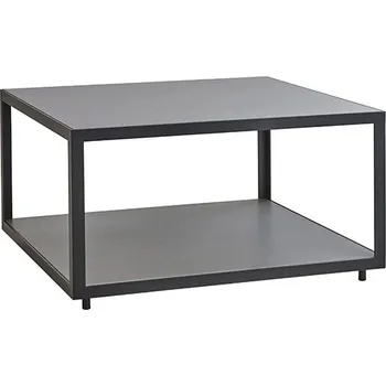 Konferenční stolek Venkovní stolek Cane-Line Level Large top světle šedá keramika podnoží tmavě šedé 79x79 v.42,6