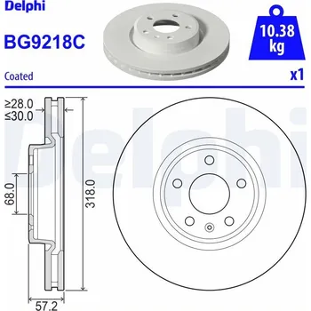 Brzdový kotouč Brzdový kotouč DELPHI BG9218C