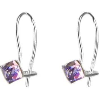 Náušnice Argento 60859 Stříbrné náušnice - fialový křišťál Swarovski