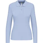 KARIBAN Dámská polokošile pique dl.rukáv Velikost: 2XL, Barva: nebesky modrá