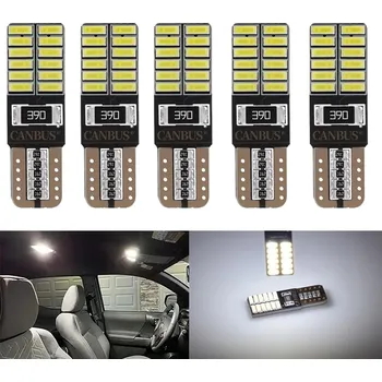 Autožárovka Sada 5ks CAN-BUS bílá parkovací žárovka T10 (W5W) - plochá 24xSMD (UŠETŘÍTE! Výhodné balení 5ks CAN-BUS parkovací světlo T10 (W5W), 24xSMD)