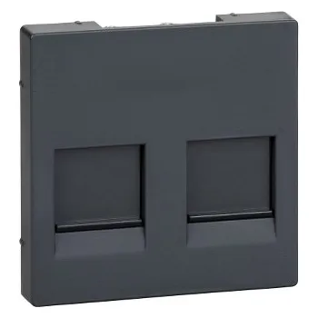 Elektrická zásuvka SCHN MTN4562-0414 Merten - Centrální deska pro datovou zásuvku, 2xRJ45, clonky, System M, Antracit