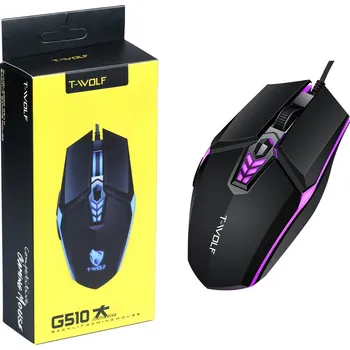 Myš Herní počítačová USB myš, drátová, optická, RGB LED podsvícení, 800-3200 DPI, 6 tlačítek (Gaming počítačová myš s LED podsvícením)