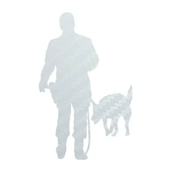 Samolepící dekorace SAMOLEPKA Psovod 005 levá pes na vodítku (51 - 3D karbon bílý) NA AUTO, NÁLEPKA, FÓLIE, POLEP, TUNING, VLASTNÍ TEXT, TISK, AUTOSAMOLEPKY.cz, POLEPY, OBRÁZEK, LOGO, SAMOLEPKY