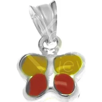 Přívěsek Argento 83040 Stříbrný přívěsek - motýl, barevná glazura