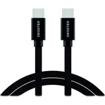 Swissten datový kabel USB-C USB-C s textilním opletem, 2,0 M Černý