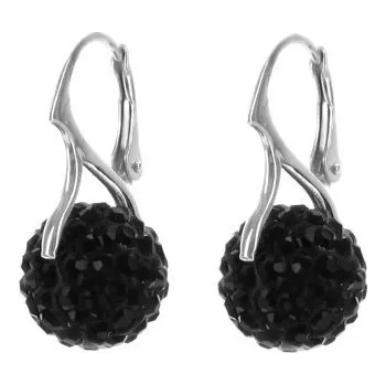 Náušnice Argento 63795 Stříbrné náušnice - kulky, křišťály Swarovski, průměr 12 mm