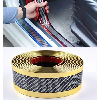 Samolepicí dekorace na vozidlo Samolepící ochranná páska na auto, 1m karbon-zlatá (Karbonová zlatá páska na auto)