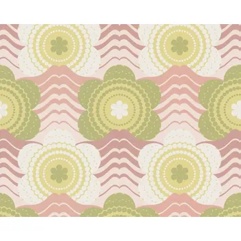 Tapeta Vliesová tapeta retro, kytičky - zelená, růžová 395391 / Tapety na zeď 39539-1 Retro Chic (0,53 x 10,05 m) A.S.Création