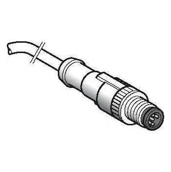 Datový kabel XZCP1541L05 Kabel s konektorem XZ, samec přímý, M12, 4 pin, kabel PUR 0,5m, Schneider Electric