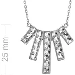 Argento 90525 Stříbrný náhrdelník - čiré křišťály Swarovski ve tvaru čtverce, délka 45 cm