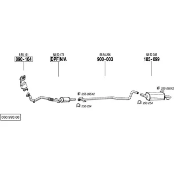 Filtr pevných částic filtr pevných částic Bosal 095-571