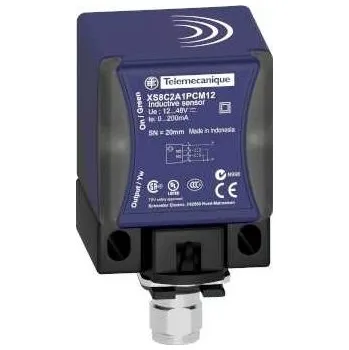 XS8C2A4MAU20 Indukční čidlo XS8 40x40x70, PBT, Sn40mm, 24..240VAC/DC, 1/2, Schneider Electric