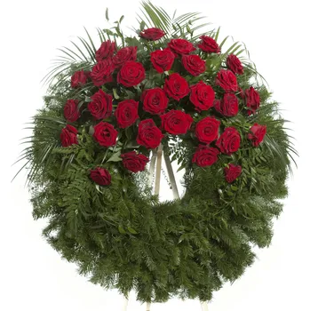 Věnec Smuteční věnec Fantasie rudé růže