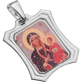 Přívěsek Argento 85833 Stříbrný přívěsek - Madona s dítětem, barevná glazura