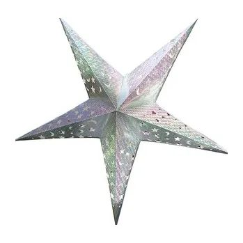 Vánoční dekorace Velká stříbná papírová hvězda 120cm