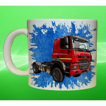 hrnek s nákladním autem české výroby tahač modrý (hrnek s náklaďákem)