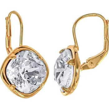 Náušnice Argento 65696 Pozlacené stříbrné náušnice - čirý křišťál Swarovski