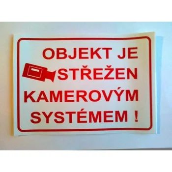 Příslušenství pro kamerový systém Výstražná samolepka OBJEKT STŘEŽEN kamerovým systémem *