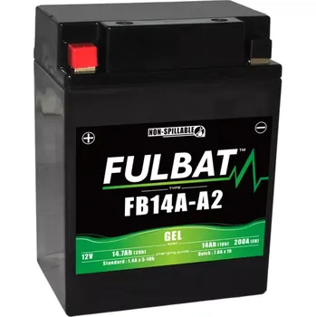 Motobaterie Gelová baterie / motobaterie FULBAT FB14-A2 GEL (12N14-4A) 12V, 14AH, 175A, rozměry 135 x 90 x 167 mm (inovativní gel technologie, z materiálu odolného proti vibracím)