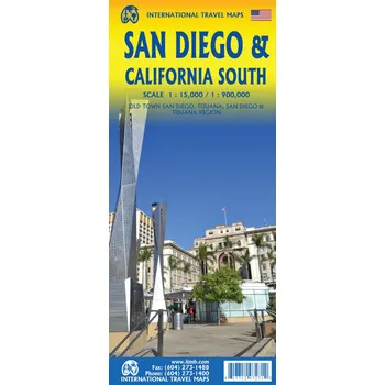 ITMB Publishing plán San Diego 1:15 t. + California South 1:900 tis., ITM