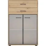 Vitrína BELLARMINO 2W2S/120, dub artisan/černý mat + vyzvednutí ZDARMA