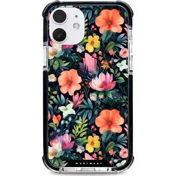 Pouzdro na mobilní telefon Odolný obal Mobiwear MagSafe Elite Bumper - Apple iPhone 12 - D009D Pestré kvítky (Odolný kryt, pouzdro, obal Mobiwear Elite Bumper na mobil Apple iPhone 12 - D009D Pestré kvítky, materiál Plast + TPU silikon + kov - zesílená ochrana telefonu, podpora)