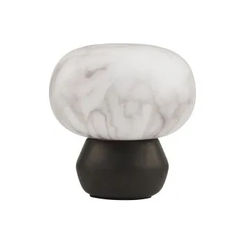 Svícen Lucerna na LED svíčku Fog Black / Marble 15,5 cm