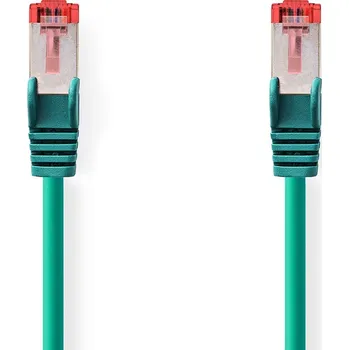 Síťový kabel Nedis síťový kabel S/FTP CAT6, zástrčka RJ45 - zástrčka RJ45, 0.25 m, LSZH, zelená (CCGL85221GN025)