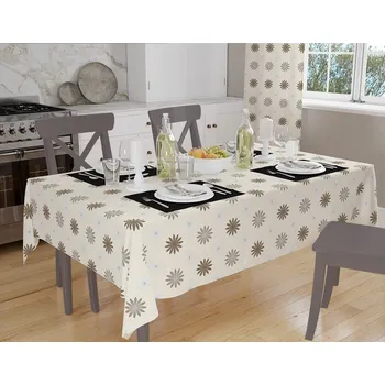 ubrus Orbytex Ubrus teflonový - kvítek smetanovohnědý Rozměry: 35x35, Tvar: Čtverec