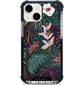 Pouzdro na mobilní telefon Odolný obal Mobiwear MagSafe Elite Bumper - Apple iPhone 13 Mini - D008D Temná flóra (Odolný kryt, pouzdro, obal Mobiwear Elite Bumper na mobil Apple iPhone 13 Mini - D008D Temná flóra, materiál Plast + TPU silikon + kov - zesílená ochrana telefonu, podpo