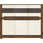 ERMELINDA vitrína 3W3D, dub april/perleťový lesk +možnost VÝNOSU + vyzvednutí ZDARMA