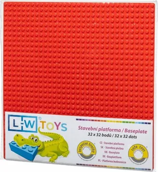 Díl pro stavebnice L-W Toys Základová deska 32 x 32 bodů červená