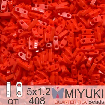 Korálek Korálky Miyuki QuarterTila. Barva Opaque Red QTL 408. Balení 3g