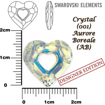 Náhrdelník SWAROVSKI 6262 Miss U Heart barva CRYSTAL AURORE BOREALE velikost 17mm.