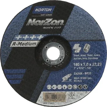 NORTON-CLIPPER Broušení Kotouč pro kov, inox 180x7x22.23mm pro Úhlová bruska Norton NORZON QUICK CUT
