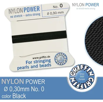 Nit NYLON Power velmi pevná nit GRIFFIN síla nitě 0,30mm Barva Black