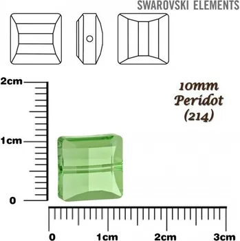 Korálek SWAROVSKI Stairway BEAD 5624 barva PERIDOT velikost 10mm.