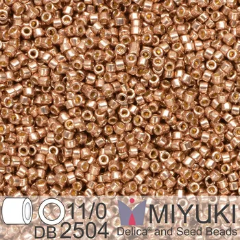 Korálek Korálky Miyuki Delica 11/0. Barva Duracoat Galvanized Rose Champagne DB2504. Balení 5g
