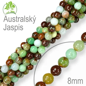 Přírodní kámen Korálky z minerálů Australský Jaspis přírodní polodrahokam. Velikost pr.8mm. Balení 10Ks.