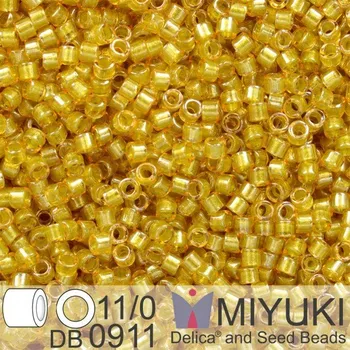 Korálek Korálky Miyuki Delica 11/0. Barva Spkl Lt Peridot Lined Topaz DB0911. Balení 5g.
