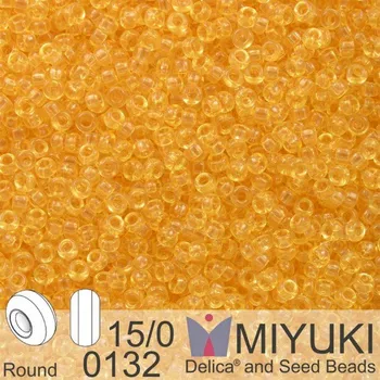 Korálek Korálky Miyuki Round 15/0. Barva 0132 Tr Lt Topaz. Balení 5g.