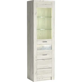 Komoda Vitrína INDIANAPOLIS I-4 jasan bílý