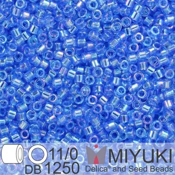 Korálek Korálky Miyuki Delica 11/0. Barva Tr Azure AB DB1250. Balení 5g
