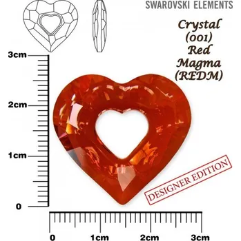Náhrdelník SWAROVSKI 6262 Miss U Heart barva CRYSTAL RED MAGMA velikost 26mm.