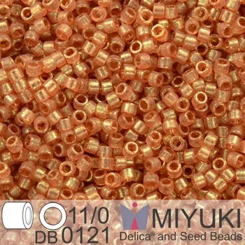 Korálek Korálky Miyuki Delica 11/0. Barva Apricot Topaz Gold Luster DB0121. Balení 5g.