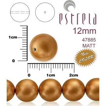 Korálek VOSKOVANÉ korále tvar kulatý. Velikost 12mm. Barva 47885 MATT (matná měděná). Balení 8ks na návleku.