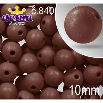 Dětské navlékací korálky Korálky dřevěné 1175 velikost pr.10mm.Barva 840 hnědá. Balení 15 kusů v sáčku.