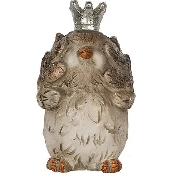 Dekorace socha ptáček s korunkou nevidím - 7*5*8 cm